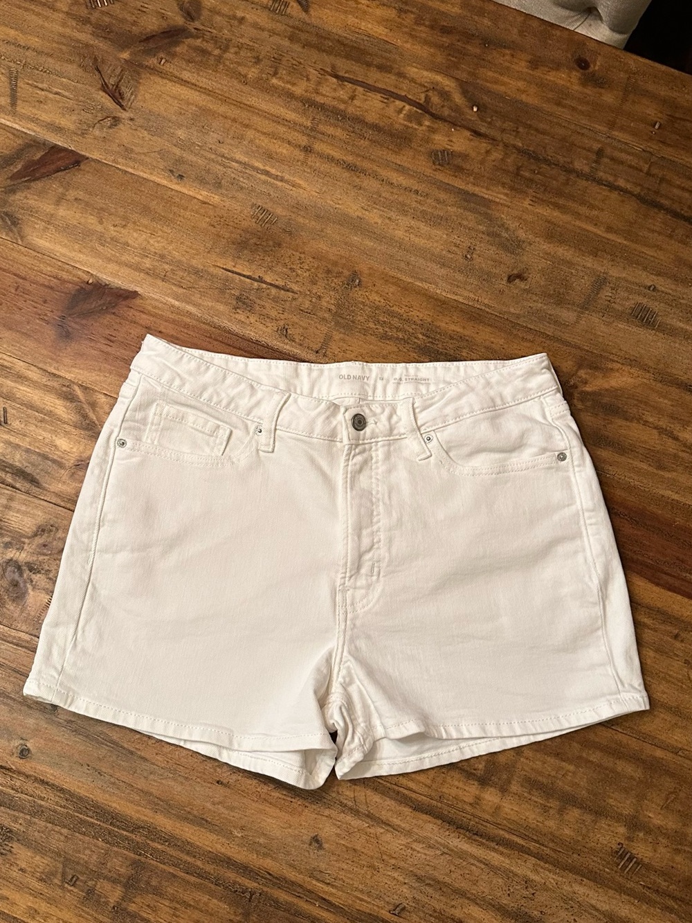 Old Navy White High-Rise Denim Shorts